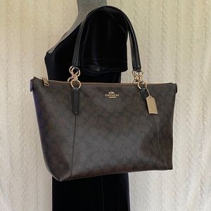 Coach Signature Brown/Black Shoulder/Tote